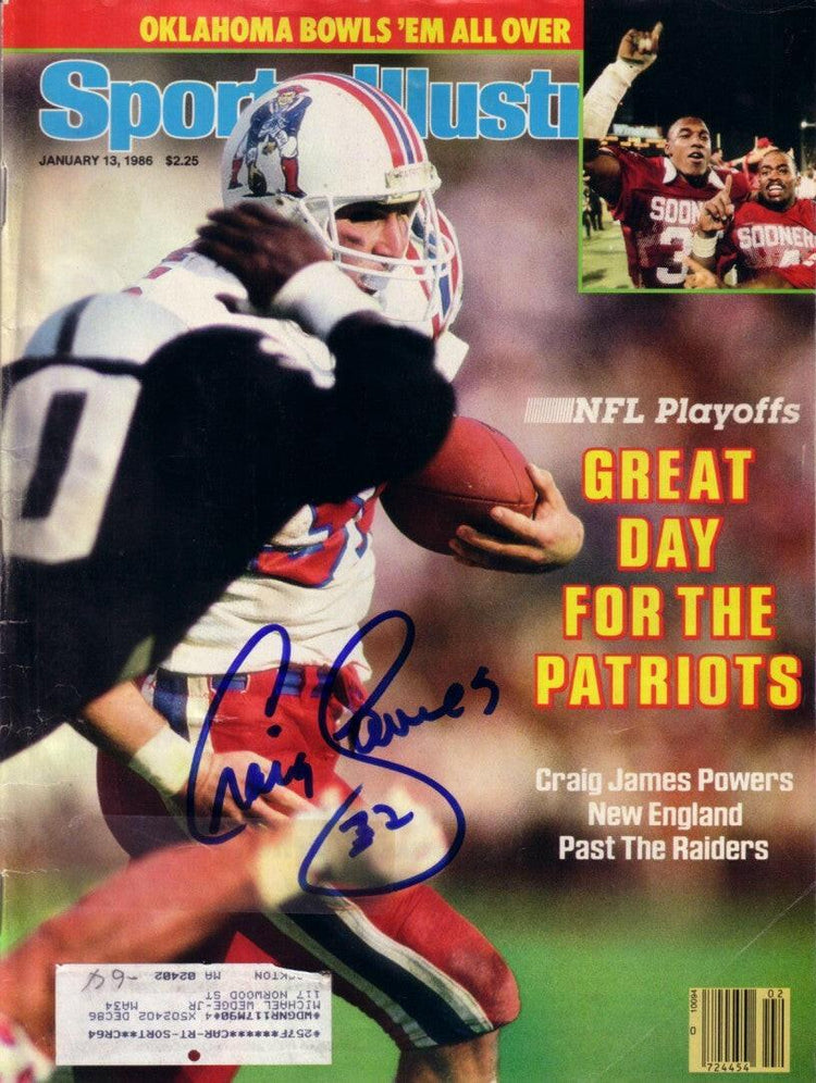 Craig James signed Patriots 1986 Sports Illustrated magazine - AutographsForSale.com