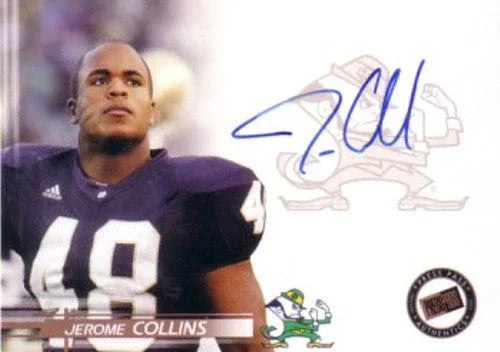 Jerome Collins certified signed Notre Dame 2005 Press Pass card - AutographsForSale.com