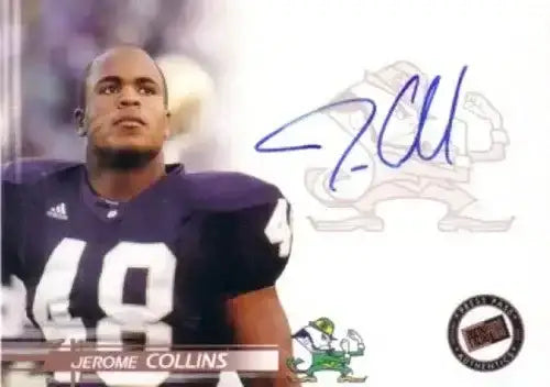 Jerome Collins certified signed Notre Dame 2005 Press Pass card - AutographsForSale.com