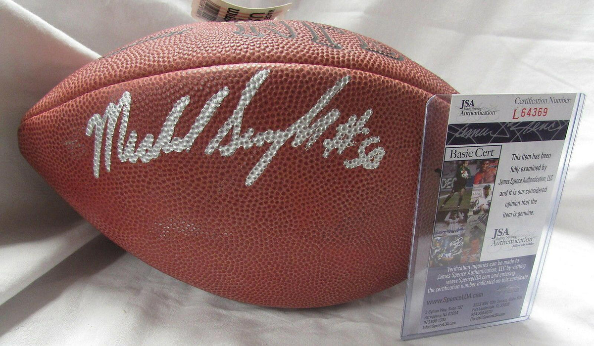 Mike Singletary signed NFL game football JSA Chicago Bears - AutographsForSale.com