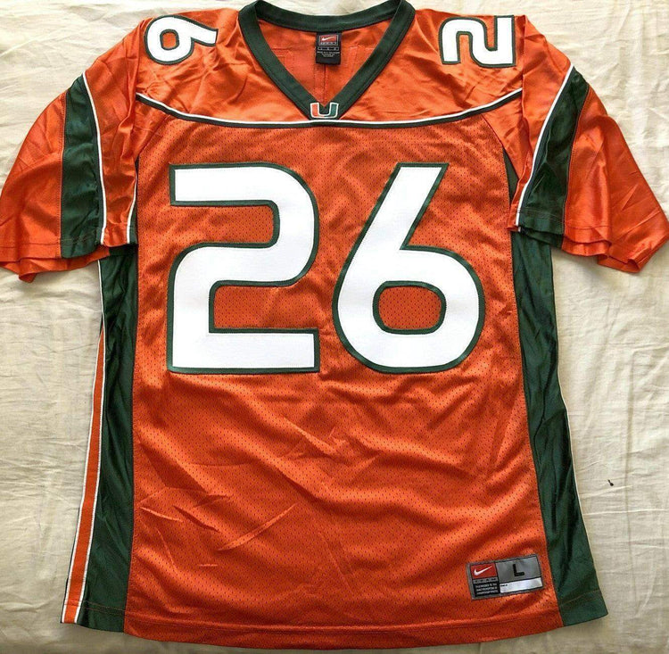 Sean Taylor Miami Hurricanes 2001 to 2003 Nike orange LARGE jersey - AutographsForSale.com