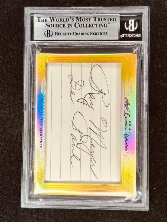 Mark Aguirre & Ray Meyer 2014 Leaf Masterpiece Cut Signature certified signed card 1/1 DePaul - AutographsForSale.com