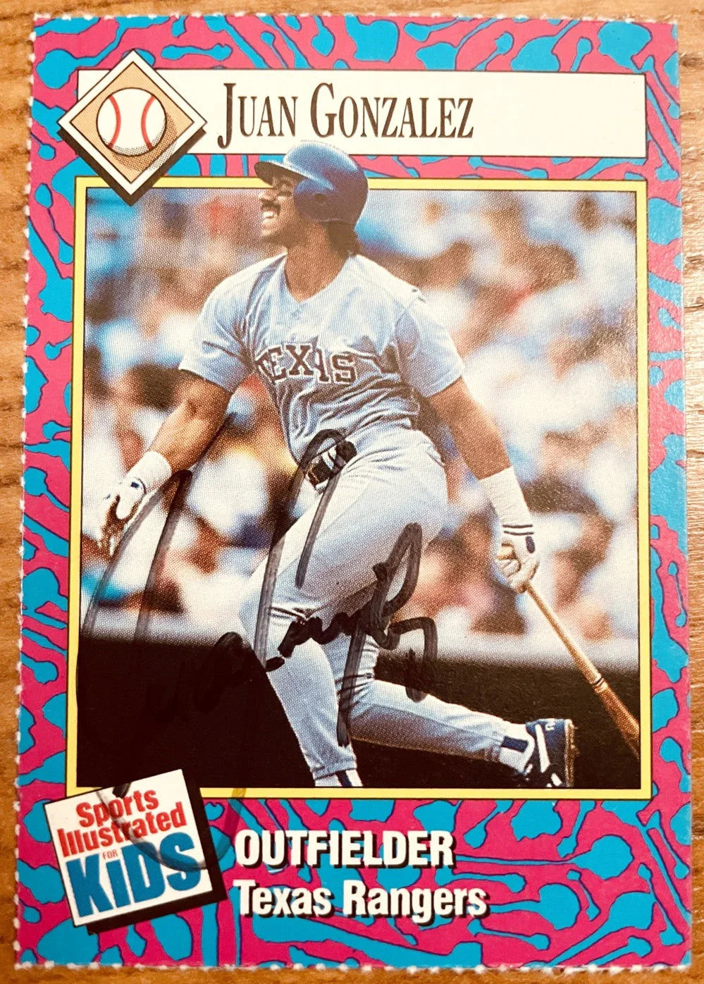 Juan Gonzalez signed Texas Rangers 1993 SI for Kids card - AutographsForSale.com