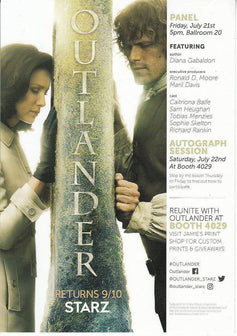 Outlander 2017 SDCC Starz 2 sided 6 x 8 1/2 promo card - AutographsForSale.com