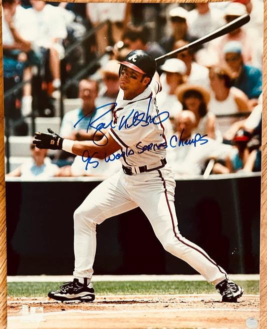 Ryan Klesko signed Braves 11x14 photo inscribed 95 World Series Champs (GTSM) - AutographsForSale.com