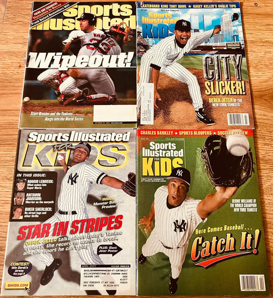 4 Yankees Sports Illustrated & SI for Kids magazines Derek Jeter Bernie Williams - AutographsForSale.com