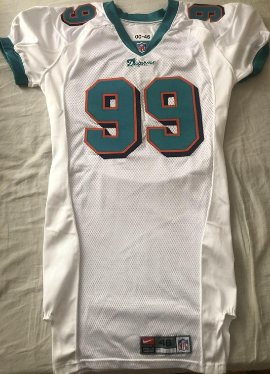 Jason Taylor Miami Dolphins 2000 Nike team issued game model white jersey NEW - AutographsForSale.com