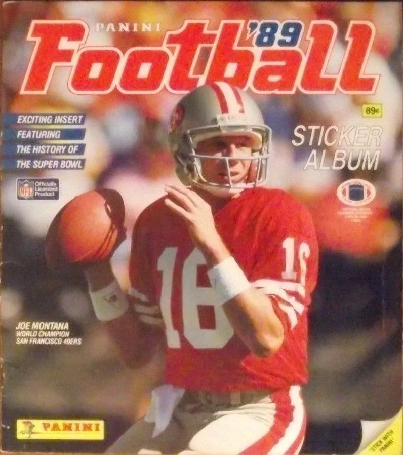 Joe Montana San Francisco 49ers 1989 Panini sticker album unused - AutographsForSale.com