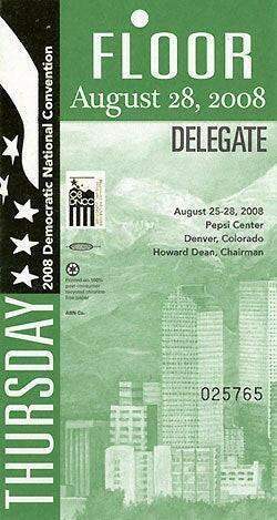 2008 Democratic National Convention Dnc Delegate Credential Pass Barack Obama Nominated - AutographsForSale.com