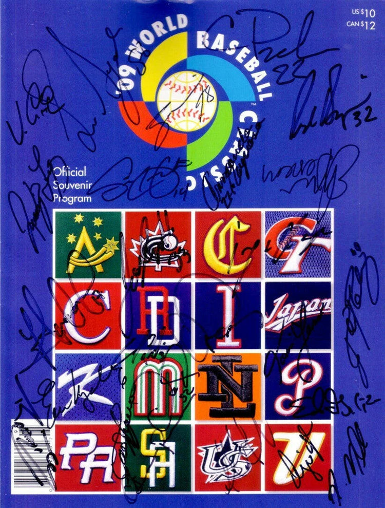 2009 team Mexico signed World Baseball Classic program Adrian Gonzalez Vinny Castilla Teddy Higuera Joakim Soria - AutographsForSale.com