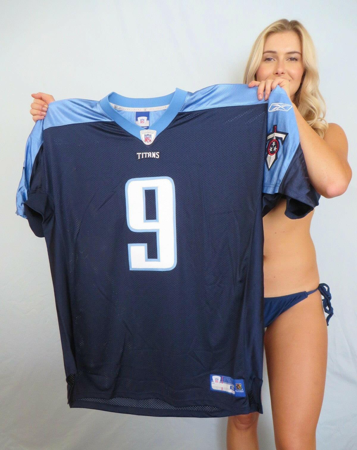 Steve McNair Tennessee Titans Reebok game model blue jersey - AutographsForSale.com