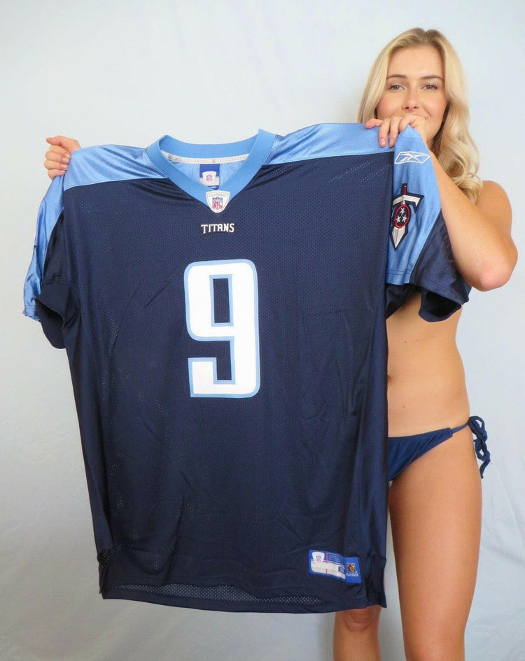 Steve McNair Tennessee Titans Reebok game model blue jersey - AutographsForSale.com