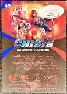 Tom Welling & Erica Durance signed 2022 CZX Crisis on Infinite Earths card JSA - AutographsForSale.com