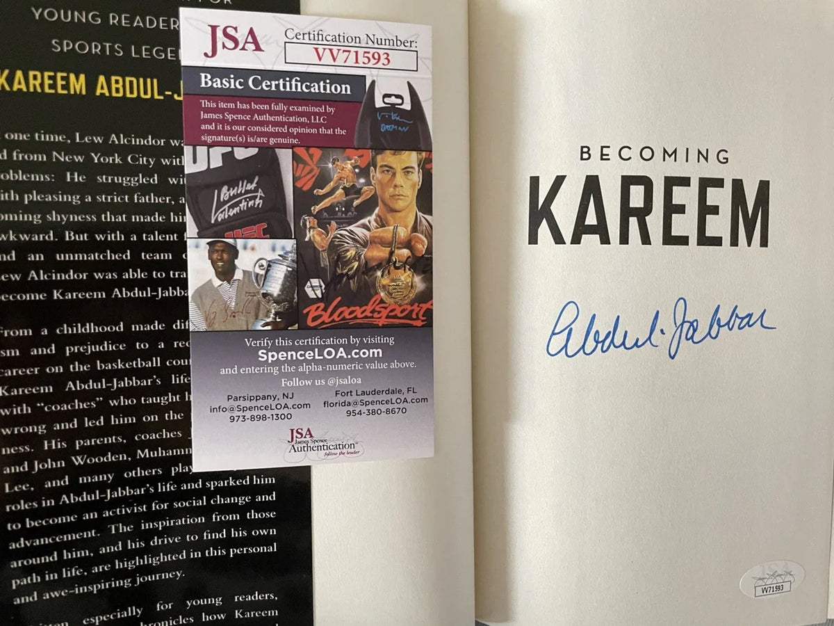Kareem Abdul-Jabbar signed Becoming Kareem book JSA Lakers - AutographsForSale.com