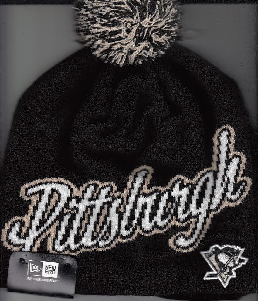 Pittsburgh Penguins New Era knit cap or hat with pom pom NEW - AutographsForSale.com
