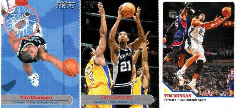 Tim Duncan San Antonio Spurs 2001 2003 2010 SI for Kids cards - AutographsForSale.com