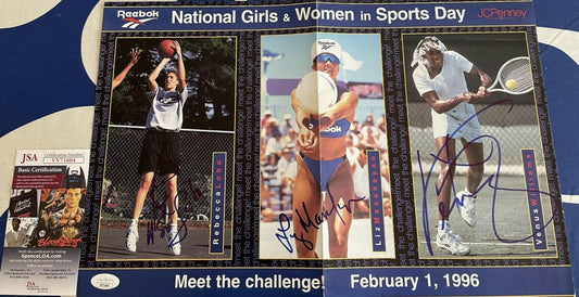 Venus Williams Rebecca Lobo Liz Masakayan signed 1996 poster JSA - AutographsForSale.com