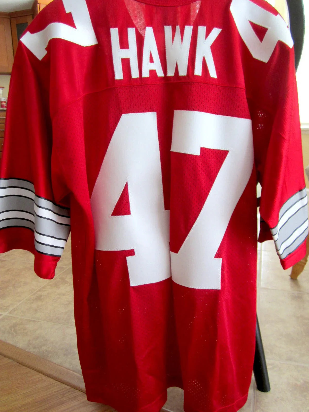A.J. Hawk Ohio State Buckeyes Authentic Nike Red Throwback stitched 47 jersey - AutographsForSale.com