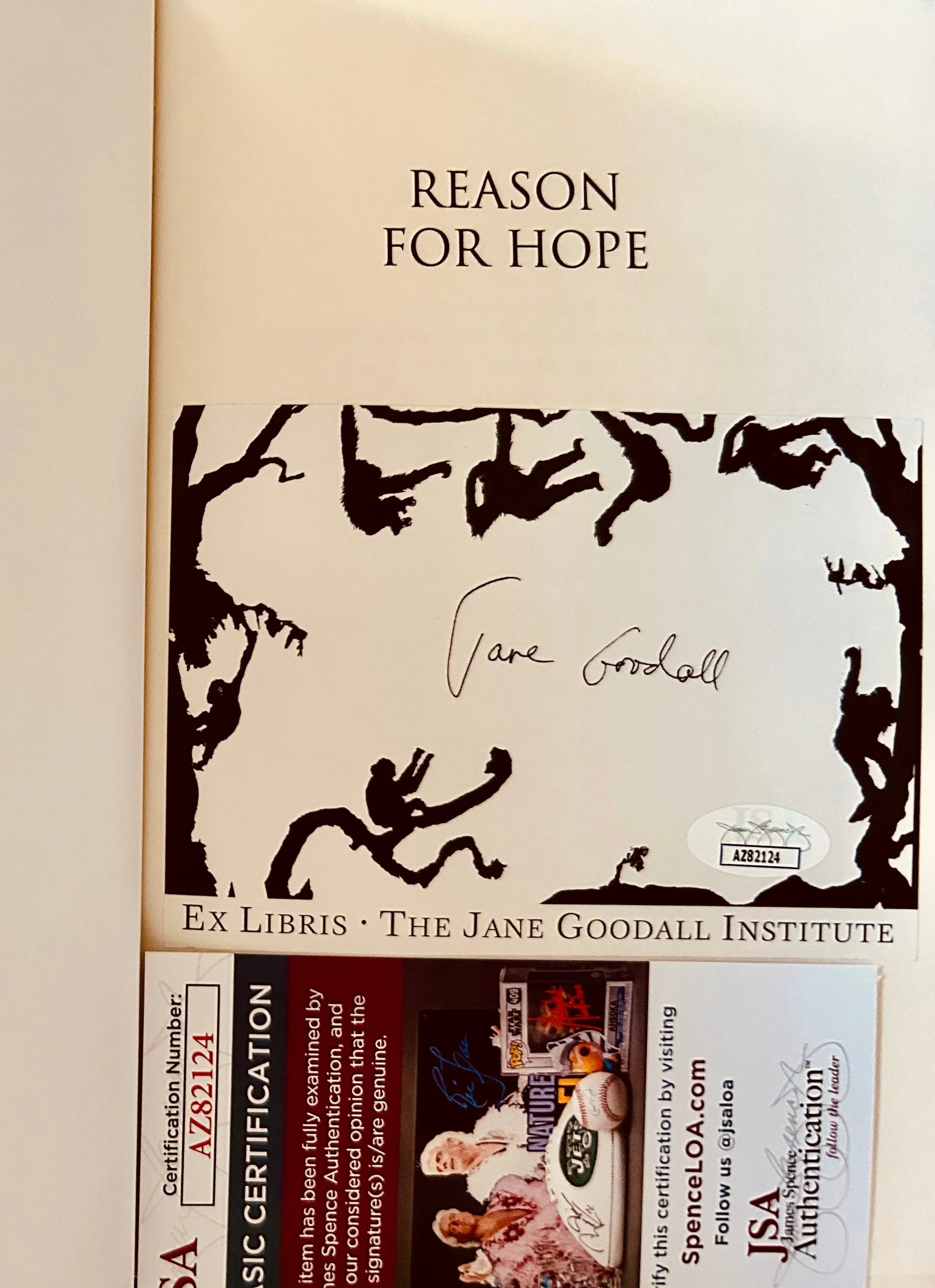 Jane Goodall autographed Reason for Hope hardcover 1st edition book JSA - AutographsForSale.com