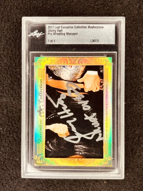 Jimmy Hart 2017 Leaf Masterpiece Cut Signature certified signed card 1/1 JSA WWE - AutographsForSale.com