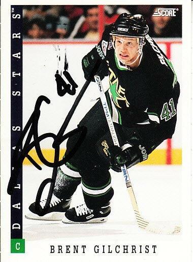 Brent Gilchrist autographed Dallas Stars 1993-94 Score card - AutographsForSale.com