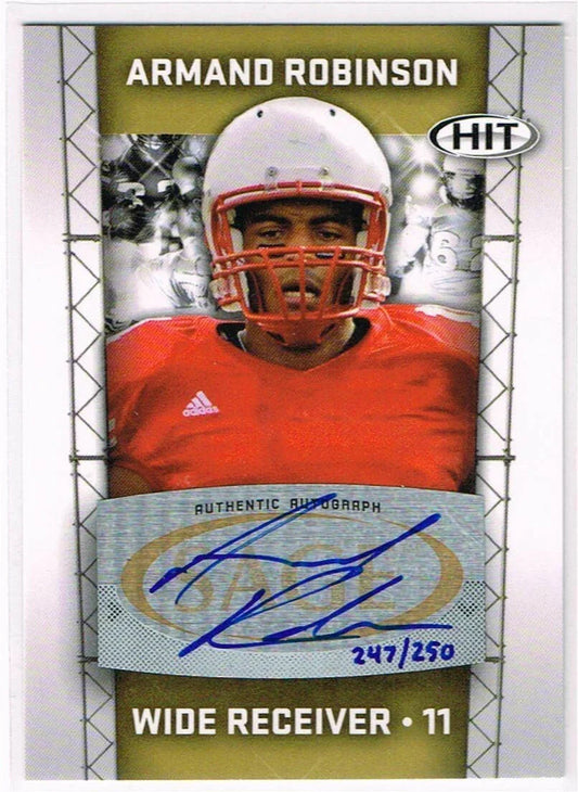 Armand Robinson certified autograph Miami 2011 Sage Hit card - AutographsForSale.com