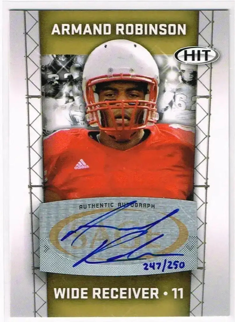 Armand Robinson certified autograph Miami 2011 Sage Hit card - AutographsForSale.com