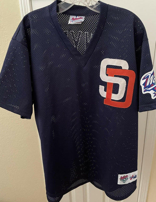 Tony Gwynn SD Padres 1998 World Series Majestic batting practice jersey - AutographsForSale.com