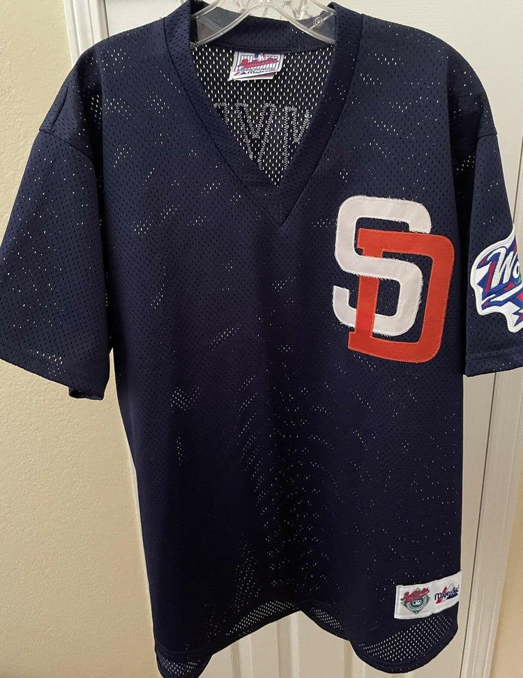 Tony Gwynn SD Padres 1998 World Series Majestic batting practice jersey - AutographsForSale.com
