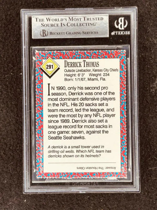 Derrick Thomas signed KC Chiefs 1991 SI for Kids card BAS certified - AutographsForSale.com