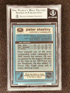 Peter Stastny 1981-82 Topps Rookie Card BGS 7.5 - AutographsForSale.com