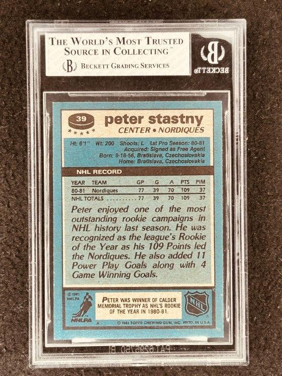 Peter Stastny 1981-82 Topps Rookie Card 39 grade BGS 7.5 NM - AutographsForSale.com