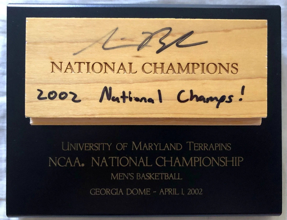 Steve Blake autographed Maryland Terrapins 2002 NCAA National Championship floor plaque - AutographsForSale.com