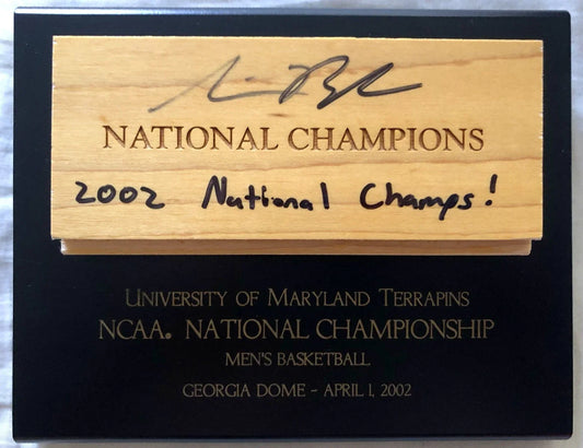 Steve Blake autographed Maryland Terrapins 2002 NCAA National Championship floor plaque - AutographsForSale.com