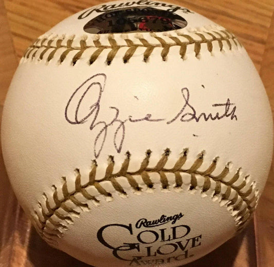 Ozzie Smith autographed Rawlings Gold Glove baseball JSA - AutographsForSale.com