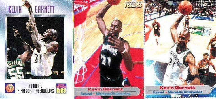 Kevin Garnett Timberwolves 1997 2000 & 2001 SI for Kids cards - AutographsForSale.com