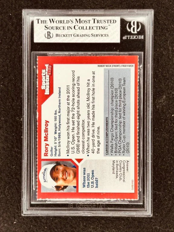 Rory McIlroy 2011 SI for Kids golf Rookie Card grade BGS 7.5 - AutographsForSale.com