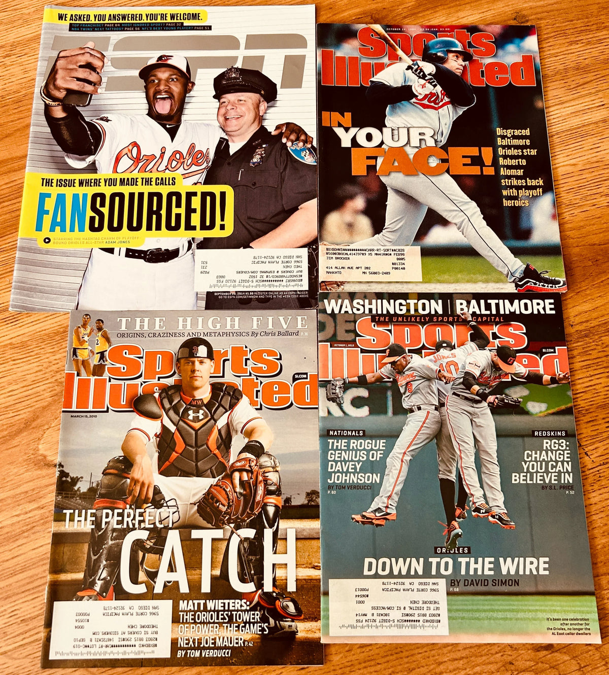 4 Orioles Sports Illustrated & ESPN magazines Roberto Alomar Adam Jones Matt Wieters - AutographsForSale.com