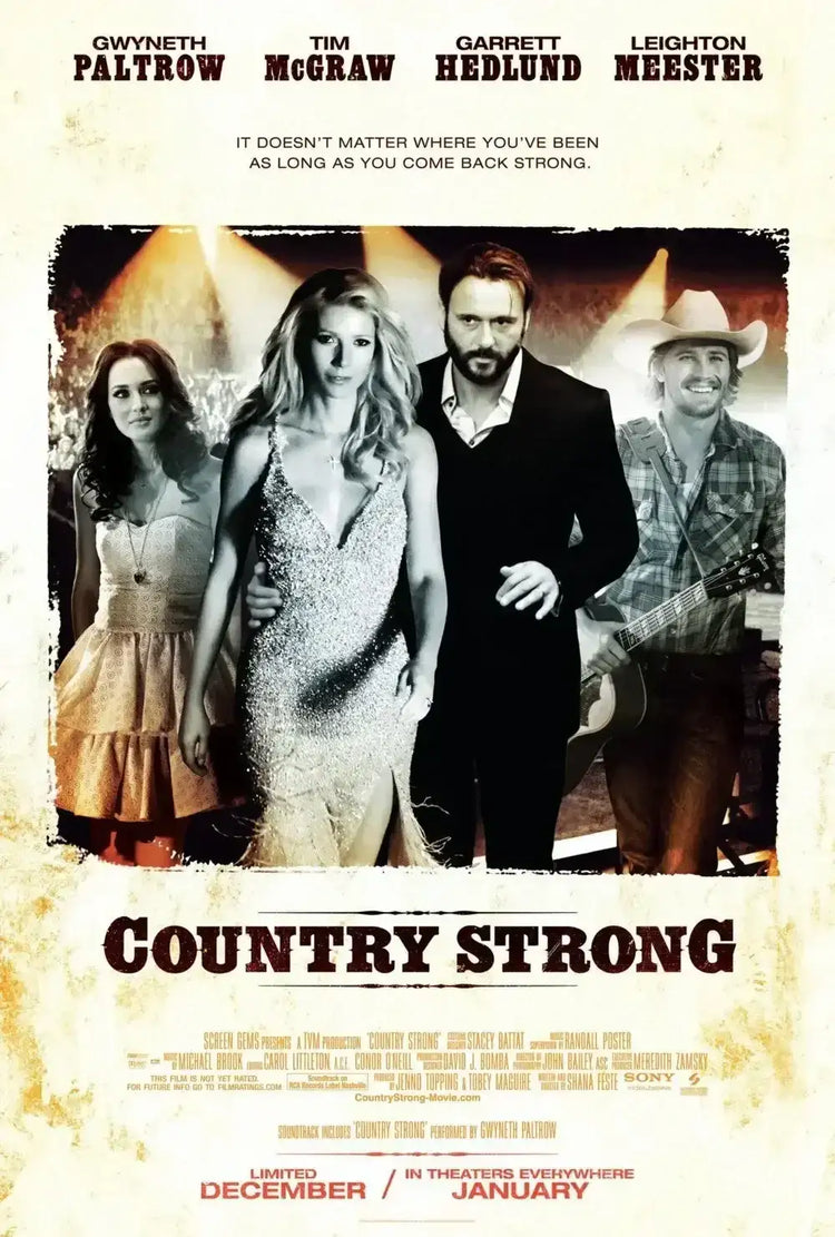 Country Strong 2010 movie 4x6 card Gwyneth Paltrow Tim McGraw - AutographsForSale.com