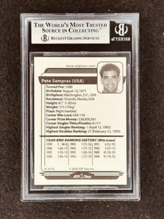 Pete Sampras 2000 ATP Tour tennis card BGS Graded 9 MINT - AutographsForSale.com