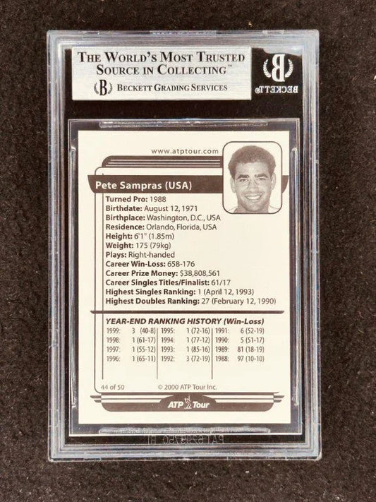 Pete Sampras 2000 ATP Tour tennis card BGS Graded 9 MINT - AutographsForSale.com