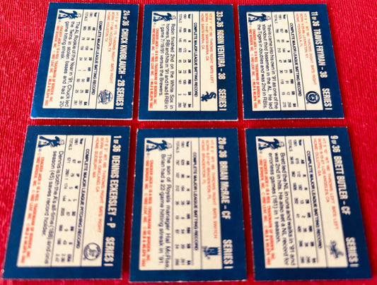 6 1992 Donruss Cracker Jack mini cards Brett Butler Dennis Eckersley Brian McRae - AutographsForSale.com