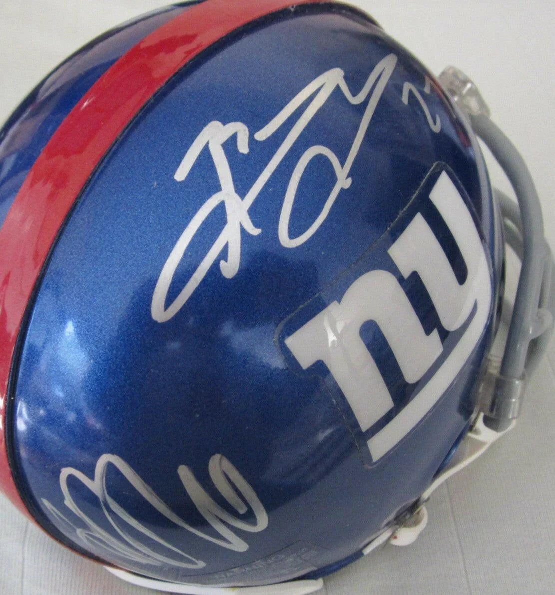 2011 NY Giants signed mini helmet Brandon Jacobs Hakeem Nicks Bear Pascoe Antrel Rolle JSA - AutographsForSale.com