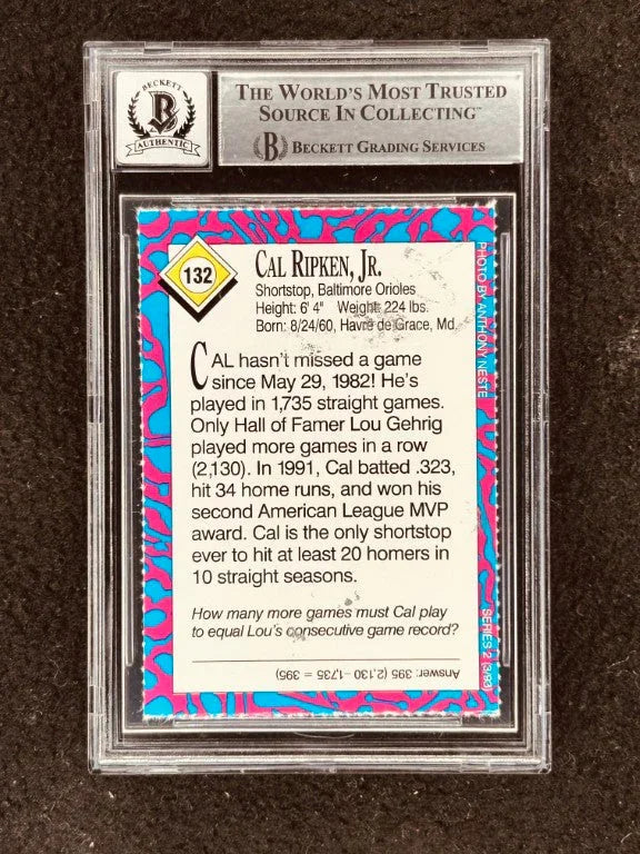 Cal Ripken signed Orioles 1993 SI for Kids card BAS certified grade 10 - AutographsForSale.com