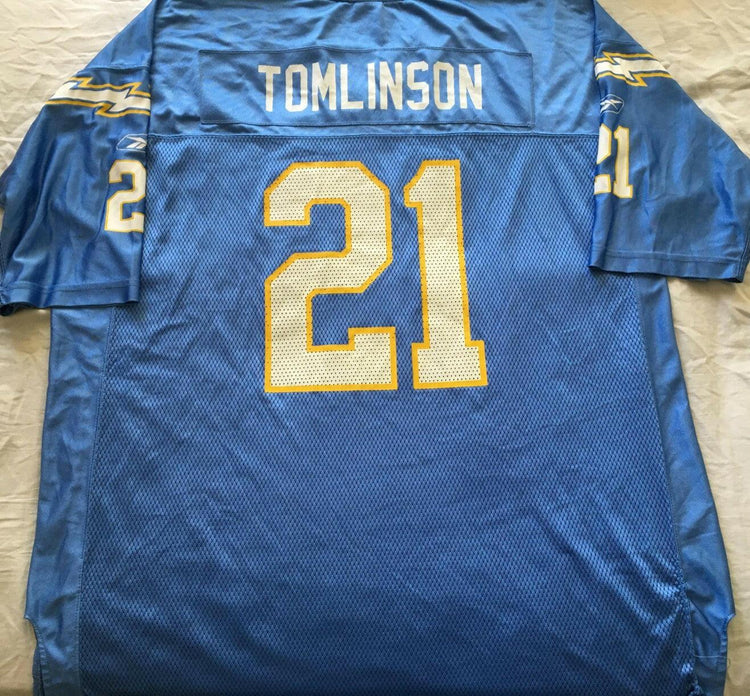 LaDainian Tomlinson San Diego Chargers Reebok replica powder blue throwback 2XL jersey - AutographsForSale.com