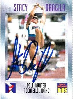 Stacy Dragila signed 1997 SI for Kids pole vaulting card - AutographsForSale.com