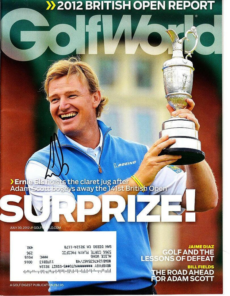 Ernie Els autographed 2012 British Open Golf World magazine - AutographsForSale.com