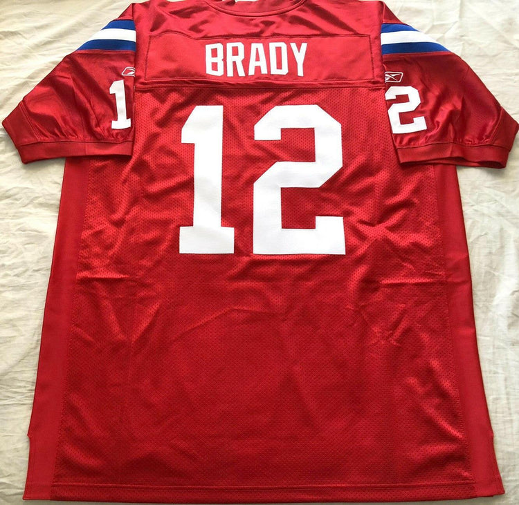 Tom Brady Patriots Reebok 2009 red game model third jersey NEW - AutographsForSale.com