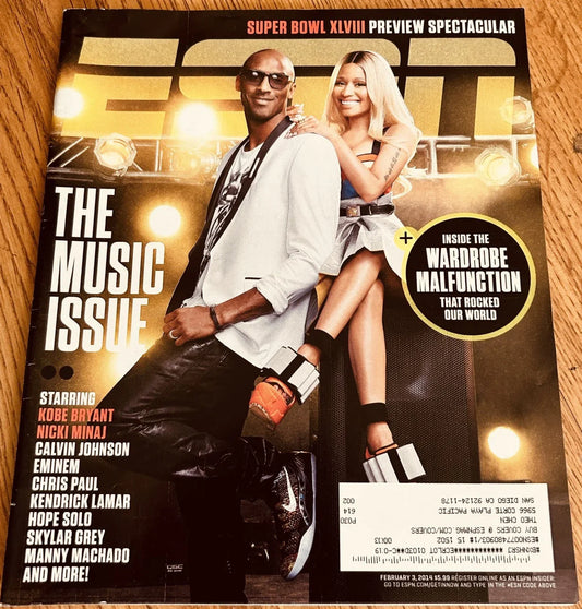 Kobe Bryant and Nicki Minaj cover 2014 ESPN Magazine Music Issue - AutographsForSale.com