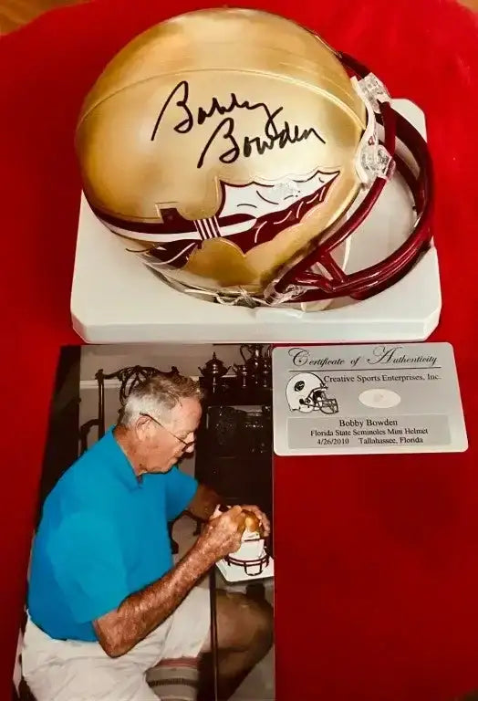 Bobby Bowden signed Florida State mini helmet - AutographsForSale.com